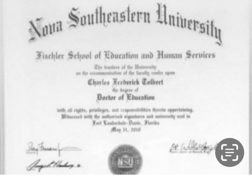 A picture of the college 's degree.